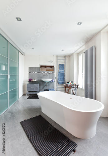 interior of beauty house  modern bath and bathroom