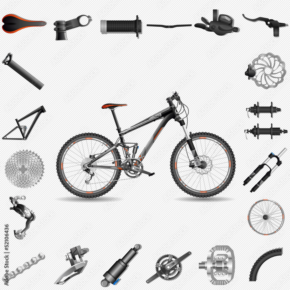 Fototapeta premium Bicycle with parts