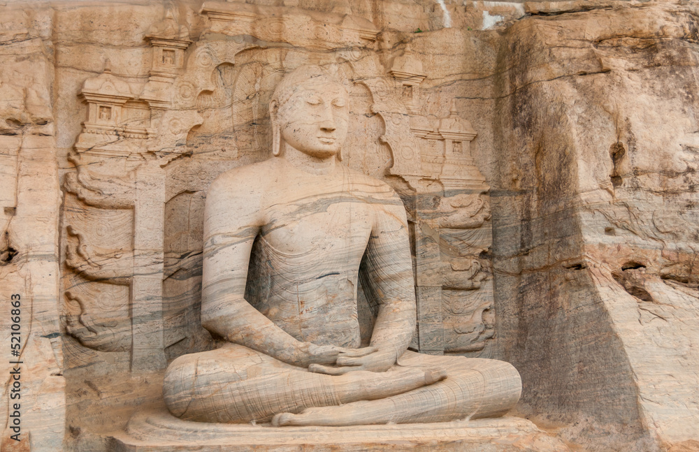 Statue Seated Buddha in Polonnaruwa