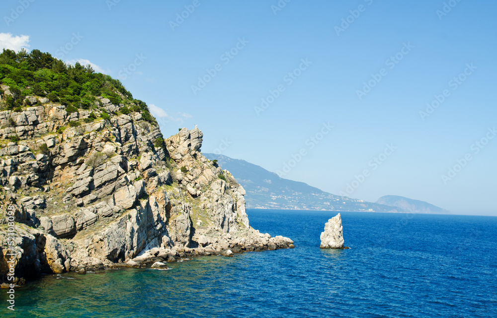 Landscape with sea and mountains Landscape with sea and mountains