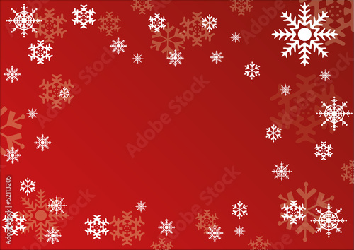 Christmas Card Background Template: Snowflakes