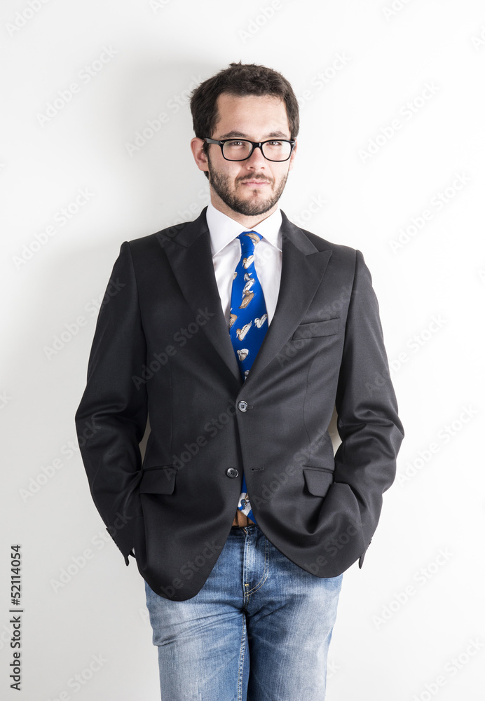 Fototapeta premium young businessman on white background