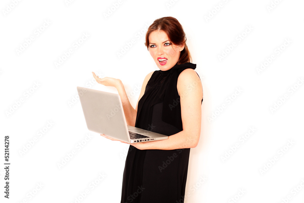 junge Frau mit Laptop junge Frau mit Laptop