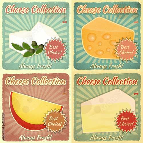 Vintage Set of Cheese Labels