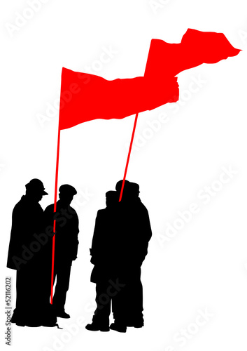 Group of people with flags