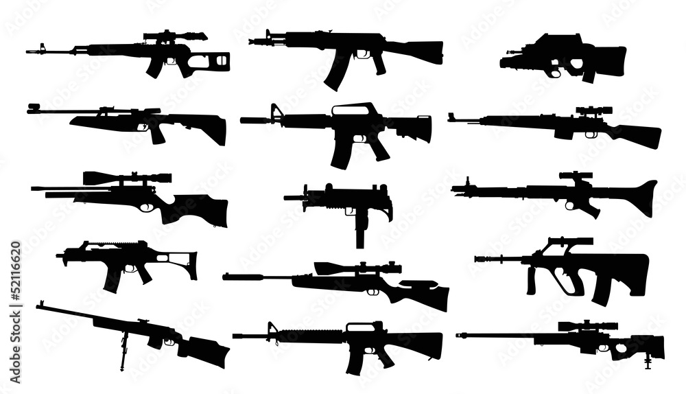 Weapons. Set of rifles Weapons. Set of rifles