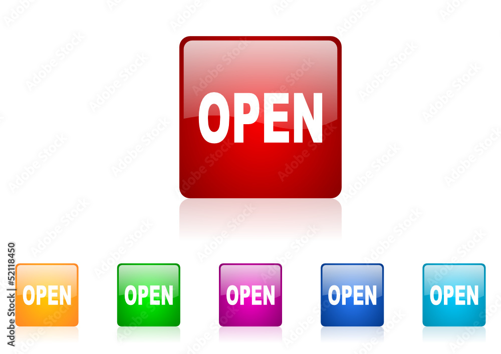 open vector glossy web icon set open vector glossy web icon set