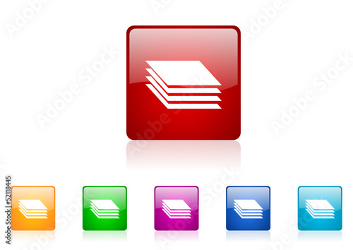 layers vector glossy web icon set