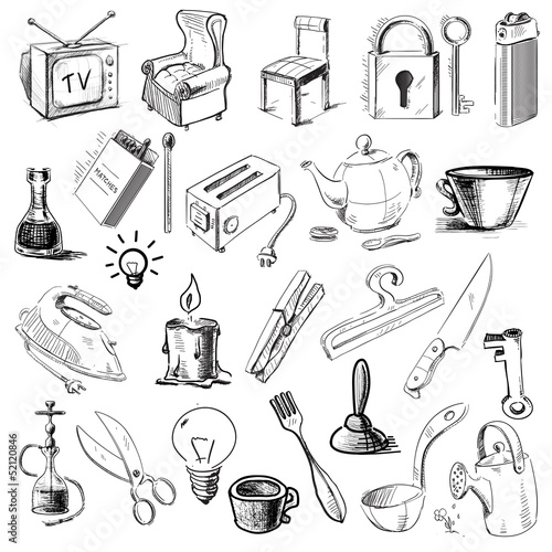 Household home objects collection
