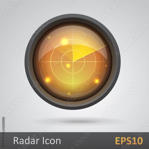 Realistic radar icon vector illustration