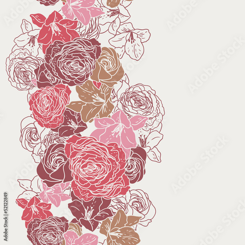 Seamless floral pattern with roses