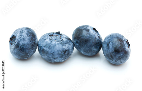 Fresh  blueberries  on white background
