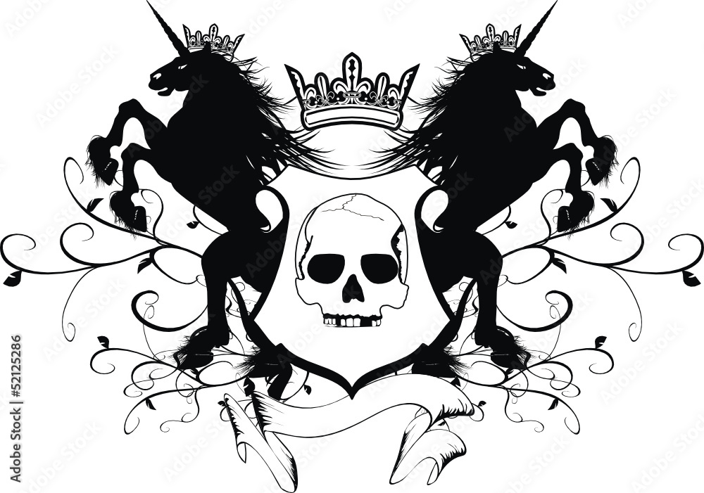 Obraz premium heraldic unicorn coat of arms10