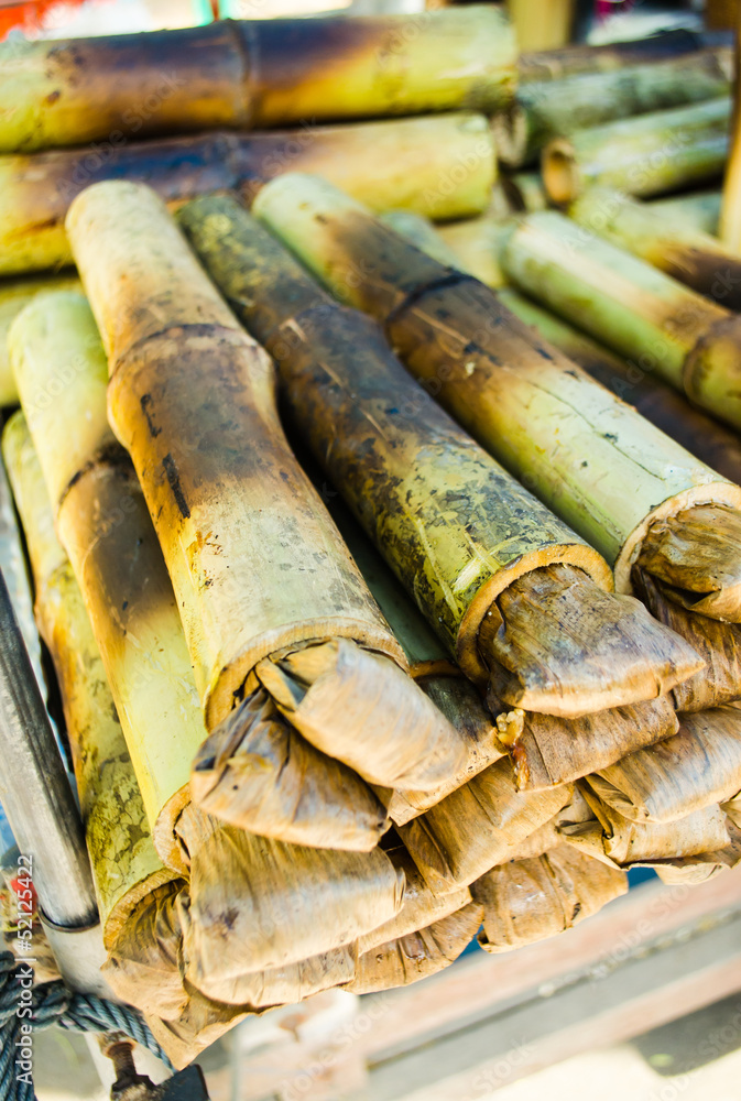 sticky rice in bamboo