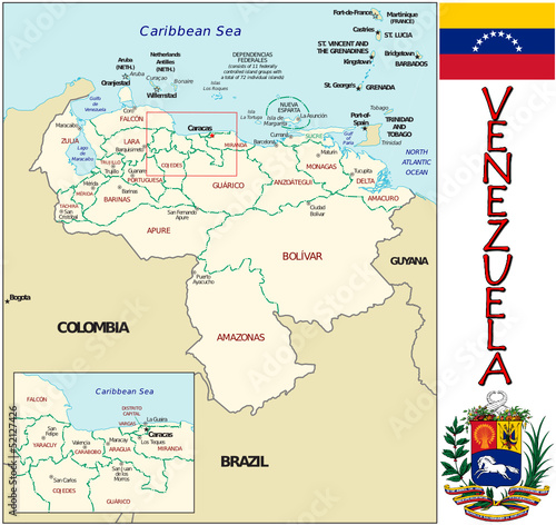 Venezuela  America emblem map symbol administrative divisions