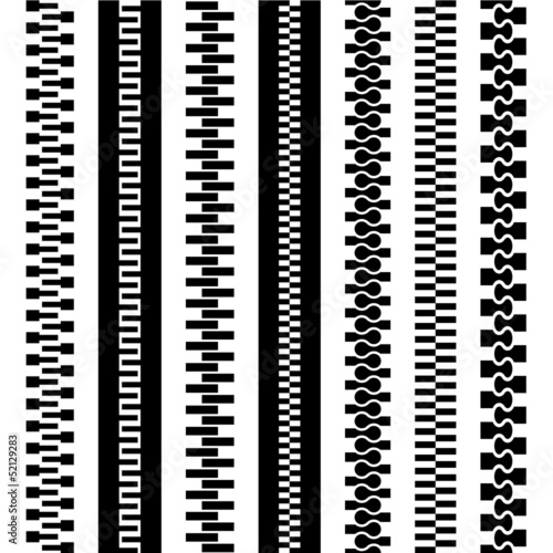 vector seamless zipper black symbols