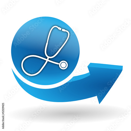 médical sur bouton web bleu