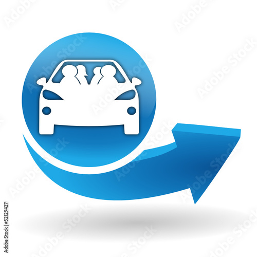 covoiturage sur bouton web bleu
