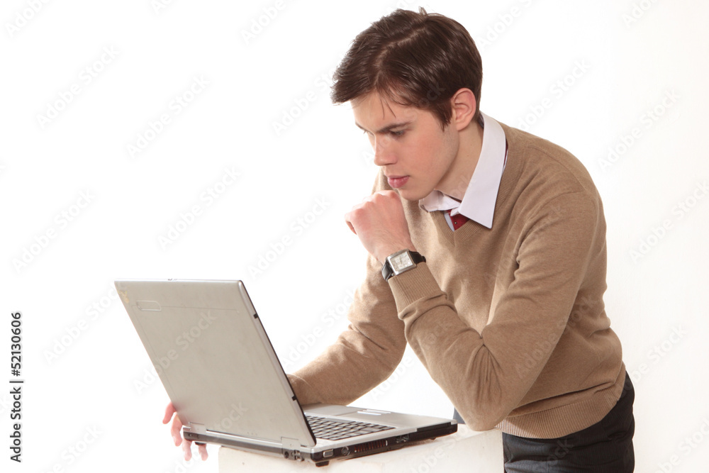 cute young manager working on laptop cute young manager working on laptop