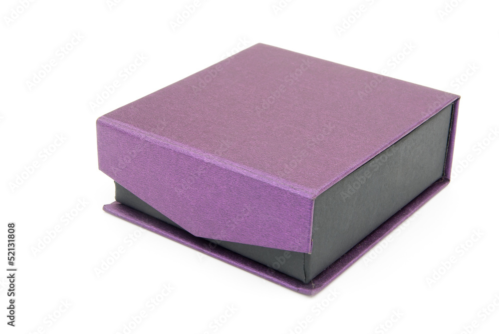 purple gift box closed on white background purple gift box closed on white background