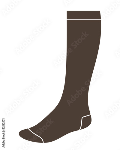 Long sock isolated on white background