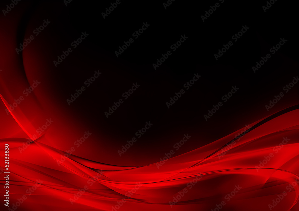 Abstract luminous red and black background - obrazy, fototapety, plakaty 