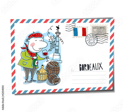 Bordeaux postcard