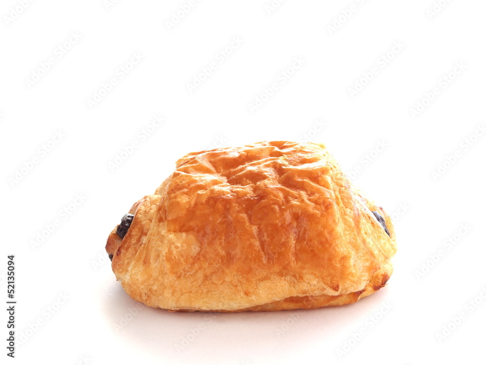 Chocolate croissant isolated on white background Chocolate croissant isolated on white background