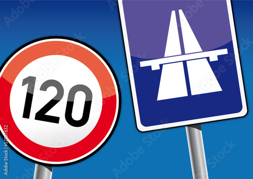 Tempolimit, Tempo 120 Autobahn Schild