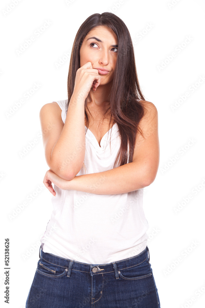 Thoughtful beautiful young woman Thoughtful beautiful young woman