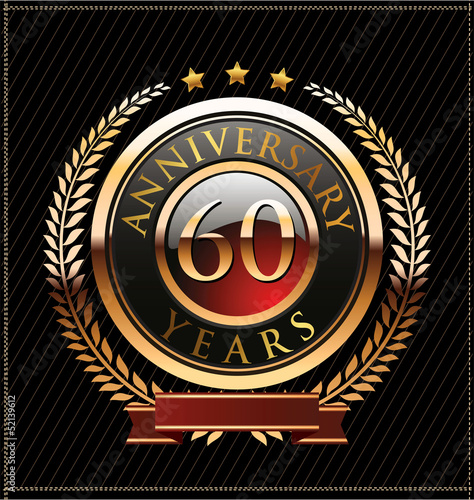 60 years anniversary golden label