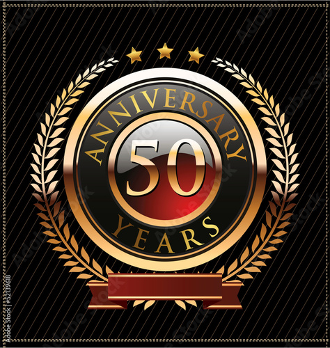 50 years anniversary golden label