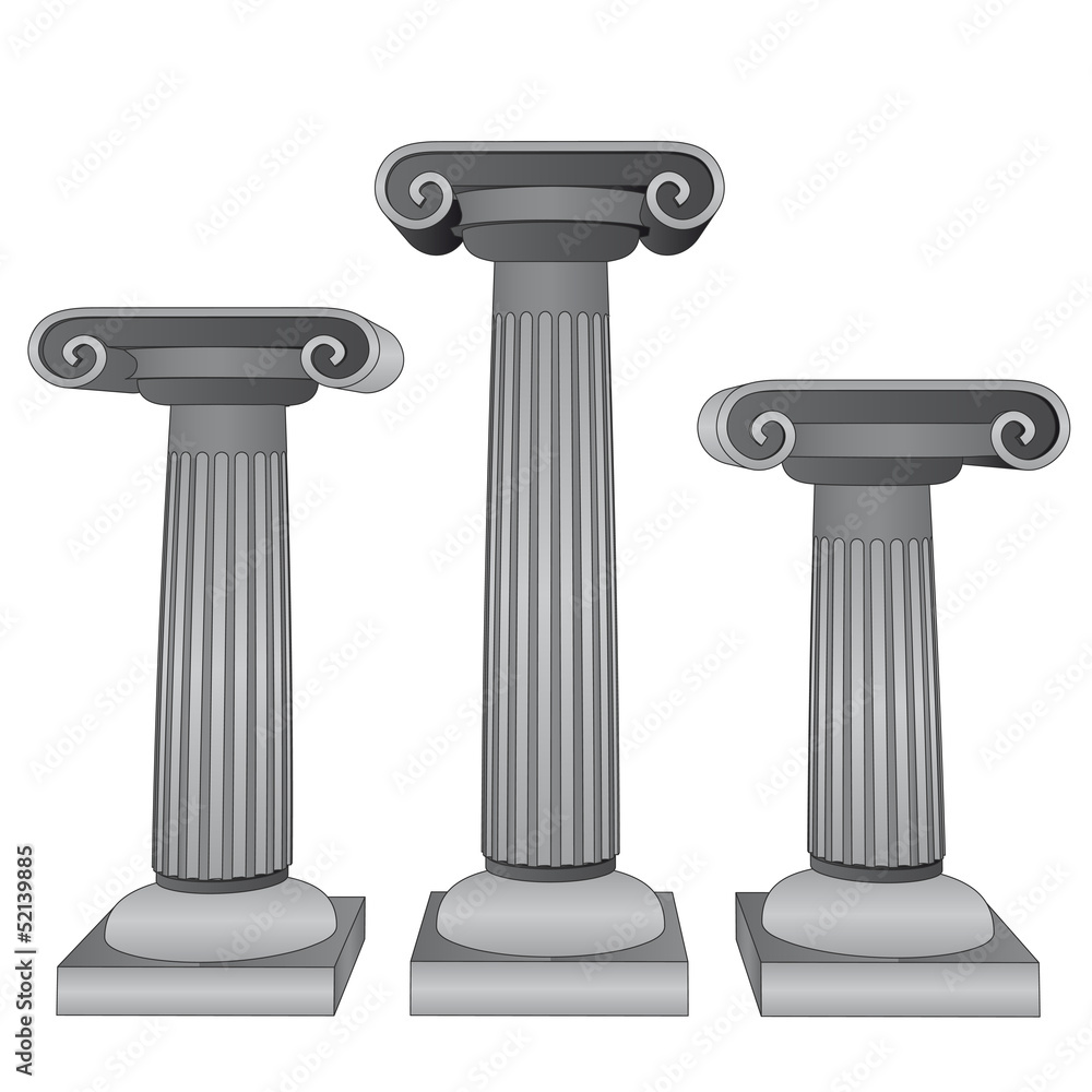 three ionic marble columns vector three ionic marble columns vector