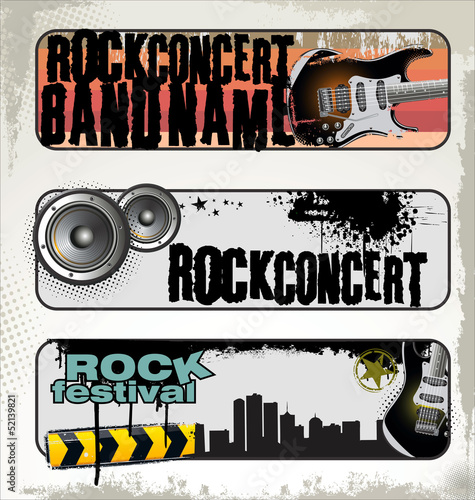 Rock concert banner set
