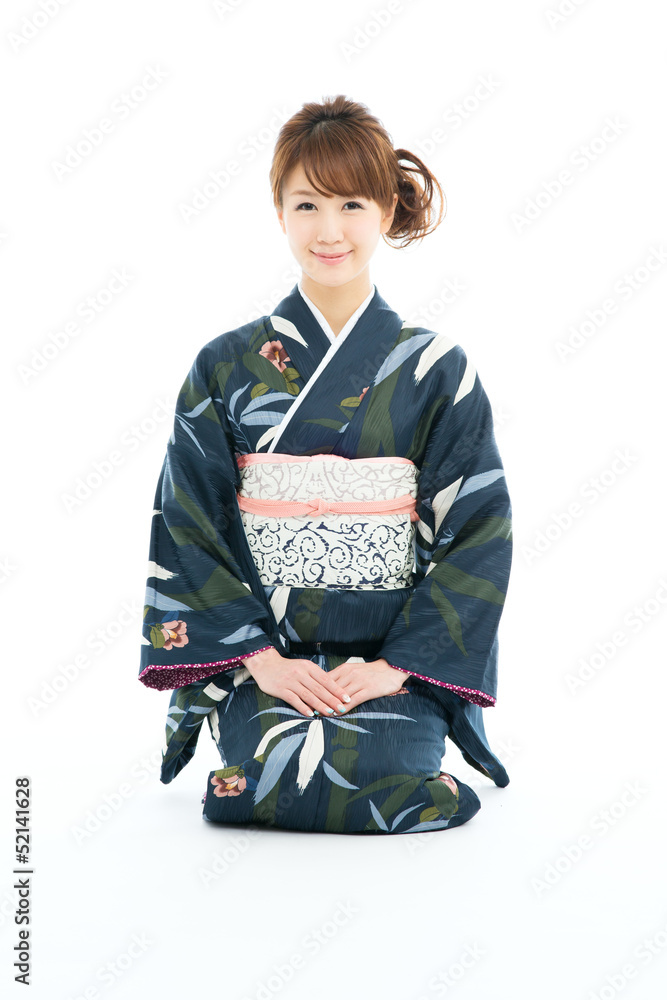 Beautiful japanese kimono woman isolated on white background Beautiful japanese kimono woman isolated on white background