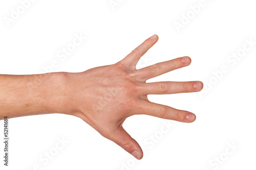 Hand zeigt Zahl 5