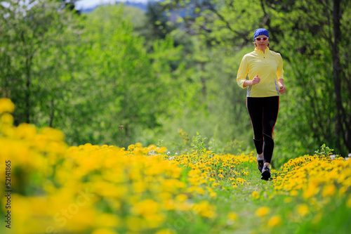 Obraz na płótnie Runner - woman running outdoors, weight loss concept w salonie