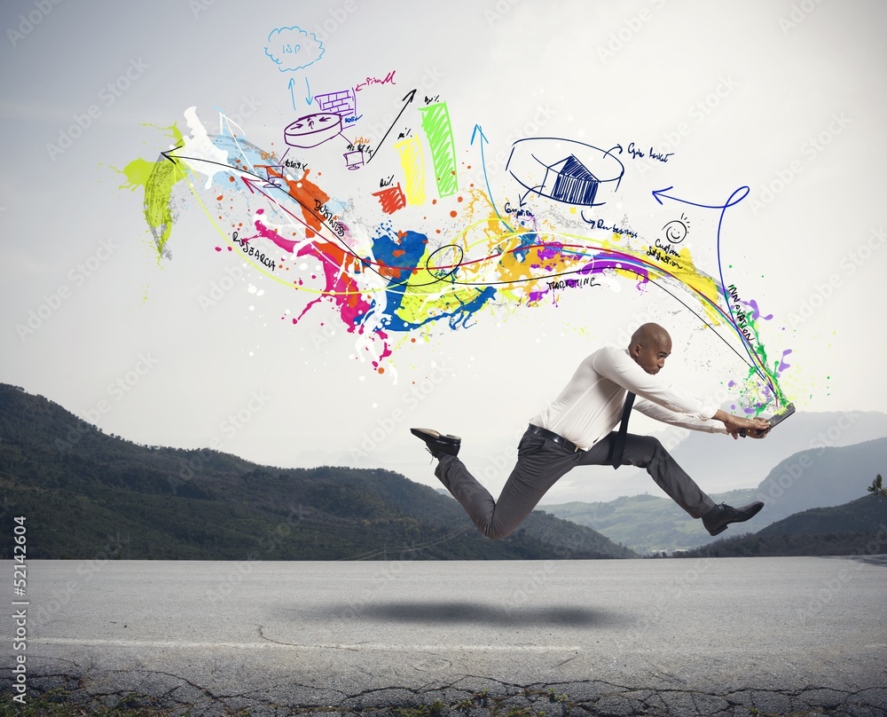 Naklejka premium Szybki, kreatywny biznes