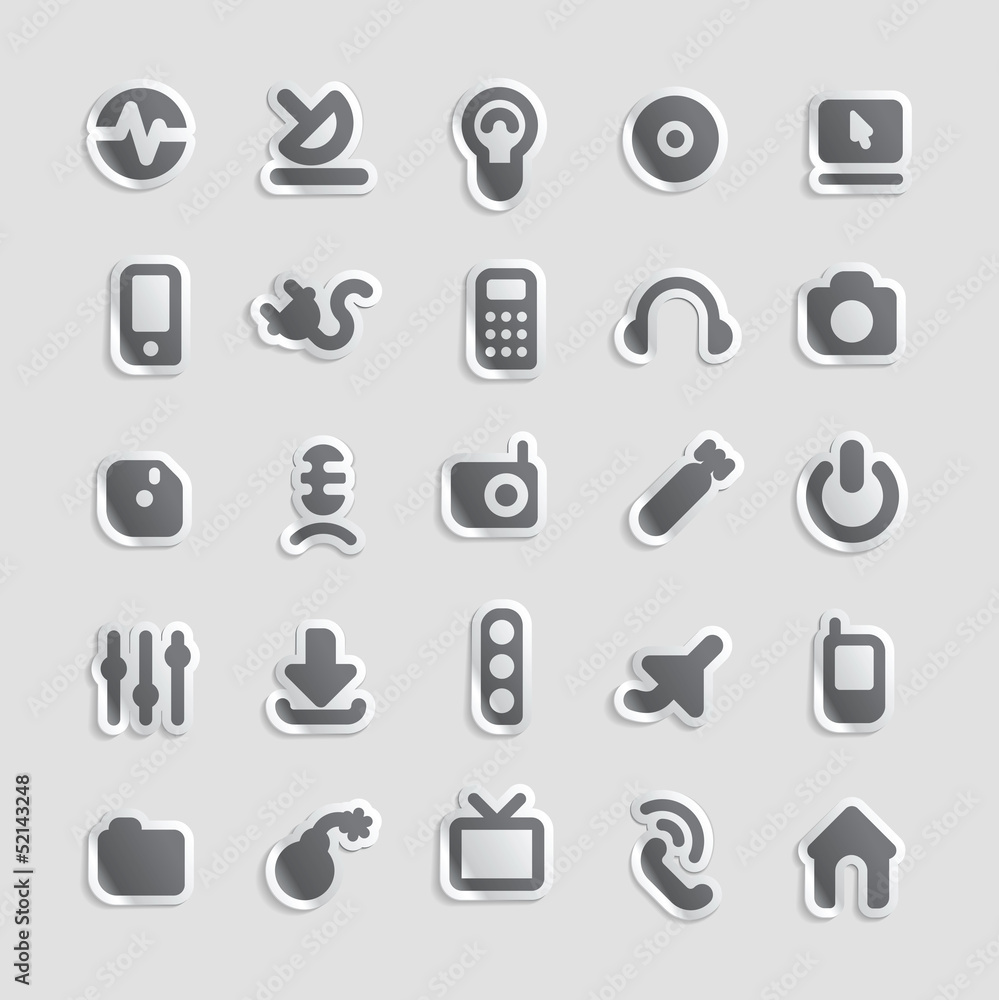 Sticker icons for technology Sticker icons for technology