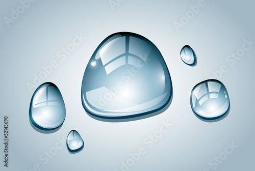 Blue water drops