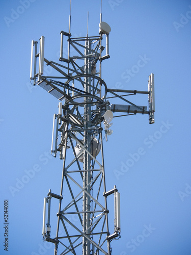 Antennas on mobile network tower.