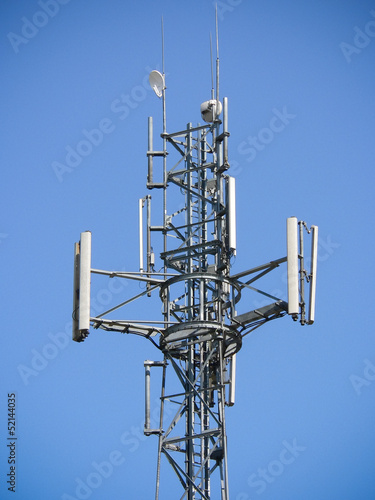 Antennas on mobile network tower.