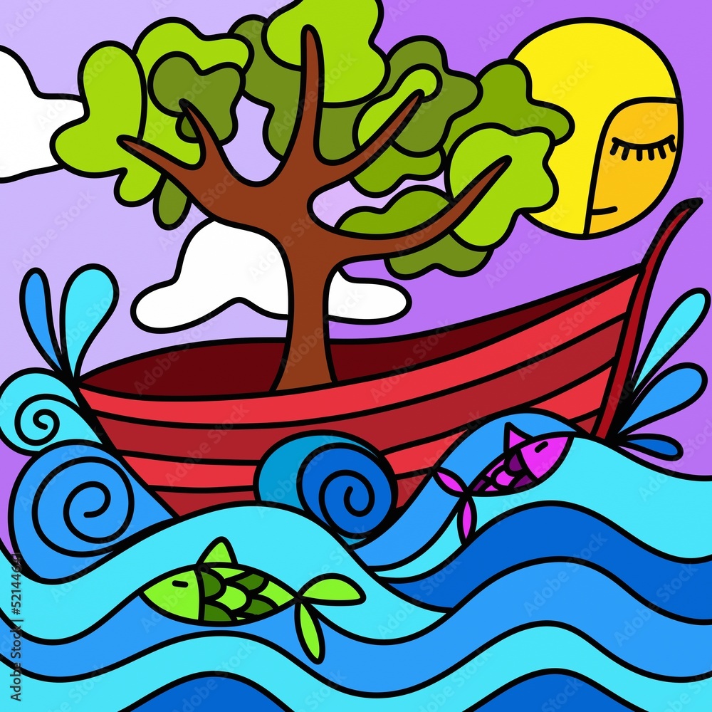 albero in barca