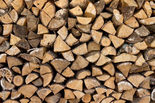 Pile of wood logs ready for winter