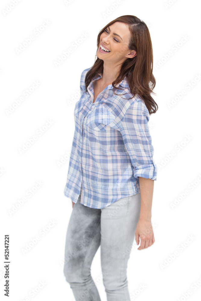 Smiling woman posing in front of the camera Smiling woman posing in front of the camera