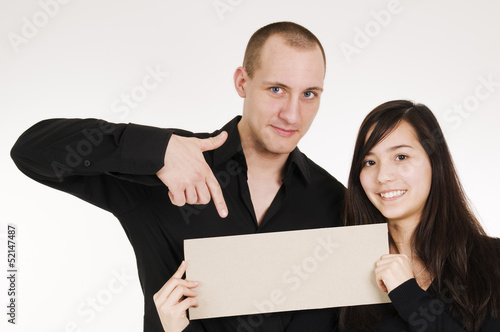 couple show the sign