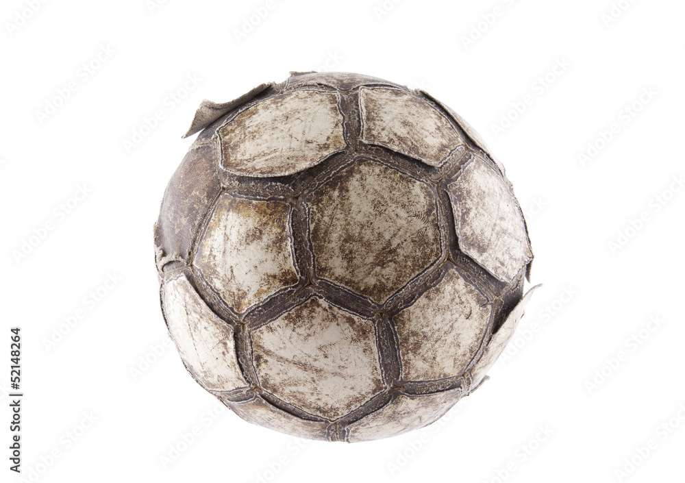 Old soccer ball with clipping path Photos | Adobe Stock