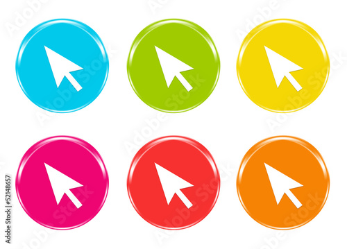 Iconos con una flecha en varios colores