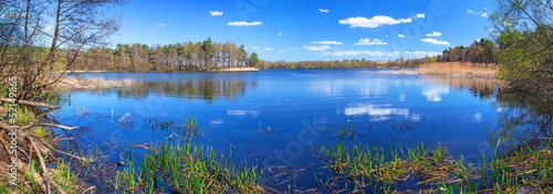 Panorama of beautiful lake in Poland