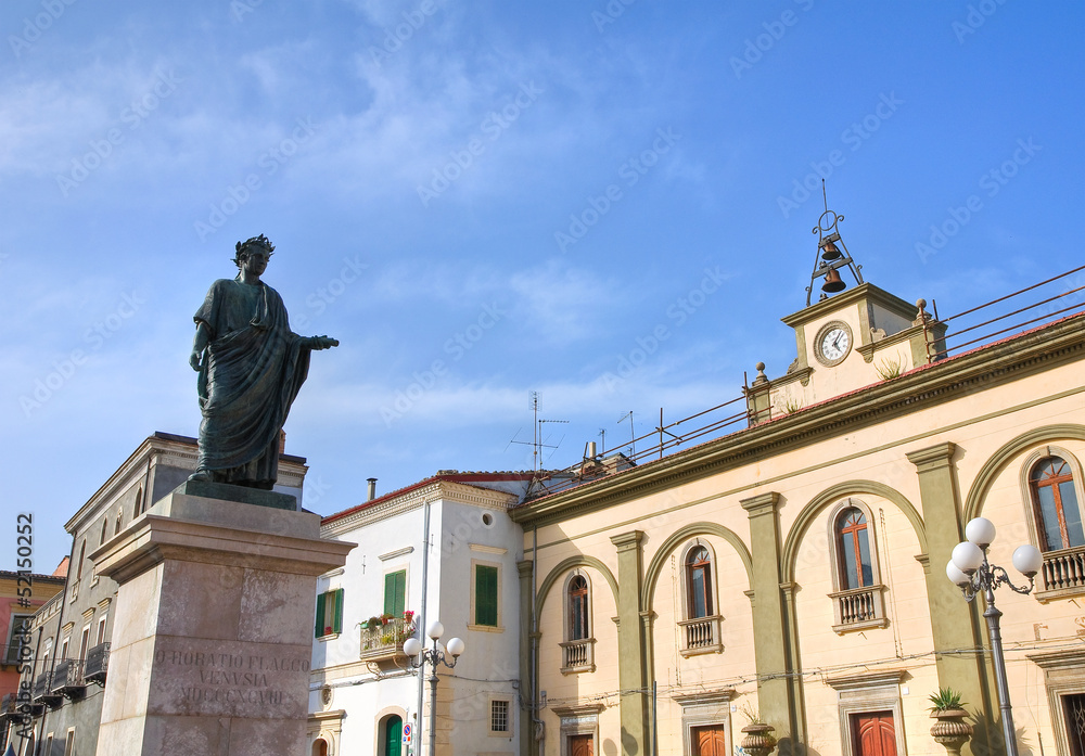 Statue of Orazio Flacco. Venosa. Basilicata. Italy.